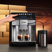 Cafetera superautomática SIEMENS EQ6 plus s700 TE657503DE, para una gran variedad de especialidades de café, boquilla para espuma de leche, molinillo de cerámica, función de doble taza, antical, limpieza automática por vapor, 1500 W, acero inoxidable