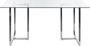 Mesa de comedor rectangular Beliani transparente/plata, vidrio templado, 160 x 90 cm, Envia