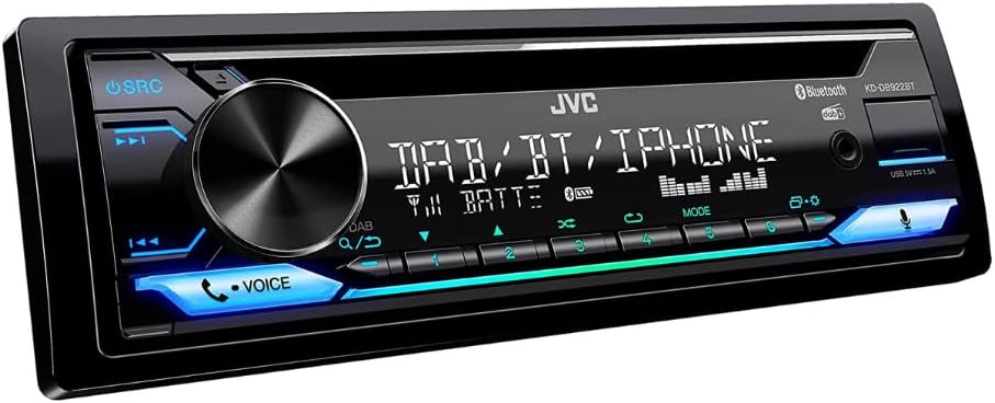 Autorradio JVC CD, USB, iPod, Bluetooth, DAB+, KD-DB922BT Negro