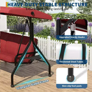 Columpio de porche para exteriores Coolmee de 3 plazas, silla columpio para patio 2 en 1 con cojines extraíbles gruesos y estructura de acero resistente a la intemperie para patio trasero y jardín