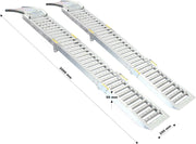 Wiltec Juego de 2 rampas de acceso plegables articuladas – 2000 x 250 x 50 mm – capacidad máx. 1600 kg – de acero – rampa de carga para mantenimiento y acceso a vehículos utilitarios, motos, ATV, quad y remolques