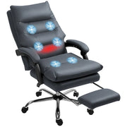 Vinsetto Silla de Oficina Reclinable con Masaje de Vibración y Calor de Microfibra