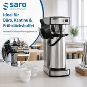 Cafetera Saro incl. jarra termo de acero inoxidable con bomba – 2,2 L – tiempo de preparación aprox. 5–6 min – protección contra funcionamiento en seco – 2,069 kW – modelo THERMO 24