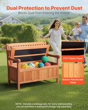 VEVOR Banco de jardín, banco con arcón de almacenamiento, banco de almacenaje, capacidad de carga de hasta 328 kg, asiento de jardín y decoración para porche, para terraza, jardín, balcón, 106,5x58,5x90,1 cm