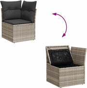 vidaXL Conjunto de sofás de jardín de 5 piezas con cojines gris claro de poliratán, conjunto de sofás de exterior, conjunto de sofás de exterior, set de salón de jardín, conjunto de sofás de jardín