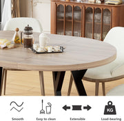 Mesa de comedor redonda extensible para 4-8 personas, mesa de comedor redonda moderna, mesa de cocina pequeña con base de metal estable, mesa que ahorra espacio para comedor, hogar, oficina (vintage, 100-140 cm)