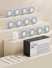 Detector de humo inteligente Wi-Fi X-Sense con salida de voz y 17 ubicaciones, alarma de incendio, detector de humo interconectado, 33 mm, detector de incendios con estación base SBS50, XS0B-MR121, 12 unidades