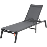 VEVOR Tumbona plegable, 182x60x88cm Sillas de playa de aluminio con 5 posiciones ajustables, tumbona de playa, sillas de descanso, tumbona de jardín, tumbona de relax, tumbona para terraza, playa, piscina, gris oscuro, 2 unidades