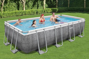Bestway Piscina Elevada Rectangular Power Steel 549 x 274 x 122 cm ratán Gris