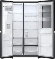 Frigorífico Side by Side LG GSGV81PYLL, Clase E, 635 L, Instaview, frigorífico con congelador, dispensador de hielo, hielo picado y agua, Total NoFrost, compresor Smart Inverter, Wi-Fi