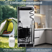 Refrigerador de gas SMETA con congelador, gas/230V, frigorífico combinado 175L, para casa de vacaciones, casa rural, garaje, caravana, autocaravana, blanco
