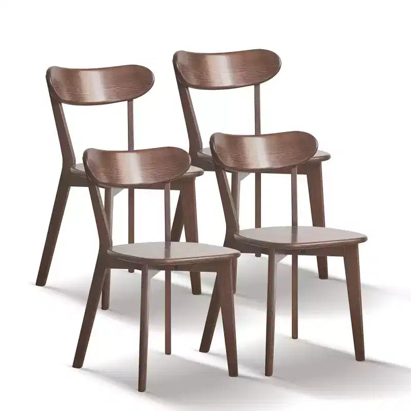 MAYEERTY Juego de 4 sillas de comedor de madera maciza de roble, sillas de madera para cocina, comedor y sala de estar