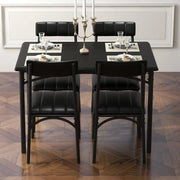 Juego de comedor rectangular para 4 personas con sillas tapizadas