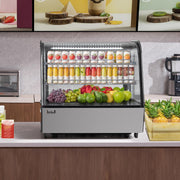 Vitrina refrigerada VEVOR, expositor refrigerado para pastelería y panadería de 115 L, vitrina comercial de 2 niveles con iluminación LED, refrigeración TURBO y sistema de aire frío sin escarcha para cafetería