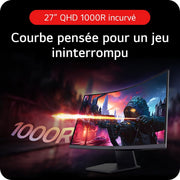 LG Ultragear™ 27GS60QC-B.AEU Monitor Gaming 27" - Panel VA resolución QHD (2560x1440), 1ms 180Hz, HDR 10, sRGB 99% (CIE1931), AMD FreeSync, inclinable, ajustable en altura