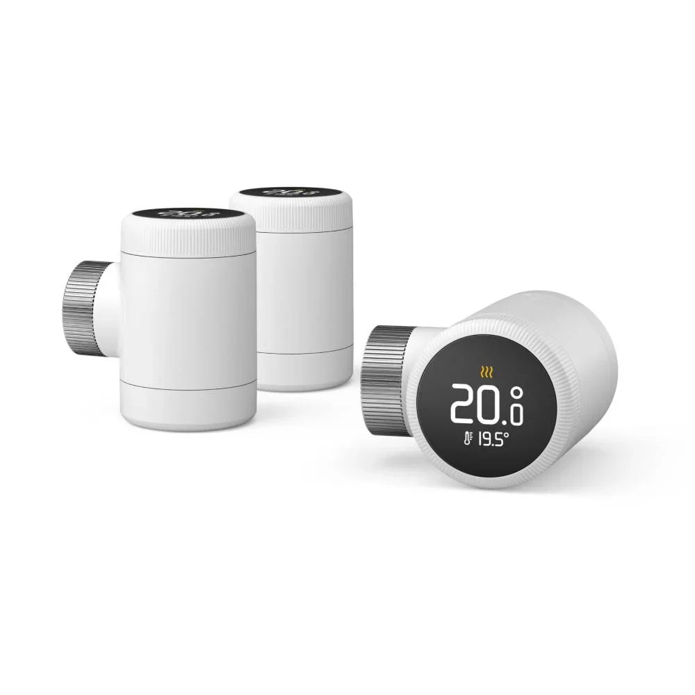Termostato inteligente para radiador X Trio Pack con control por aplicación, Thread, Matter y pantalla táctil, set de 3 unidades