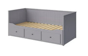 HEMNES Cama nido con 3 cajones, gris, 80x200 cm