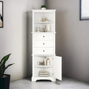 Gabinete alto triangular con cajones y estantes ajustables