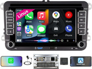 [Inicio rápido] Autorradio Linux para VW Golf 5 6/Polo, Radio VW con CarPlay y Android Auto inalámbricos integrados, Pantalla de 7" para VW compatible con controles del volante originales, AM/FM/RDS, Bluetooth, DSP, 45Wx4