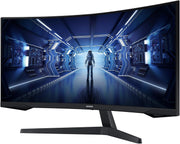 Monitor Samsung Odyssey G55T 34'' 165Hz, 1ms, Panel VA 1000R, UWQHD 3440x1440, 2500:1, 250cd/m2, AMD FreeSync Premium, Base Ajustable, HDMI, DisplayPort