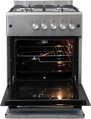 Cocina a gas Gasline SHGG6060FGIX de acero inoxidable de 60 cm con horno a gas, termostato y convección
