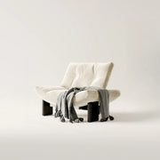 Sillón decorativo de chenilla sin brazos, tapizado, negro contemporáneo