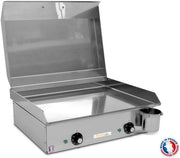 PLANCHAELEC - Pack completo plancha eléctrica NEO E530-2400W - Carro + accesorios - Acero inoxidable - Termostato regulable - 8 personas - Fabricado en Francia - L53 x P43 x A18 cm