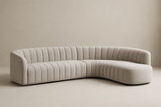 Sofá rinconero de tela de poliéster beige 300x150x75 cm