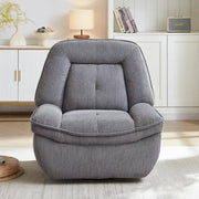 Sillón reclinable giratorio de pana con deslizamiento, reposapiés para sala de estar
