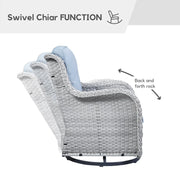 Sillones mecedoras de mimbre para exteriores Gymojoy con base giratoria (juego de 2)