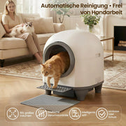 Arenero automático para gatos Devoko de 90L, autolimpiable, para familias con varios gatos, control por aplicación, seguridad múltiple, sistema desodorante