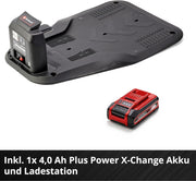 Cortacésped inalámbrico Einhell RASARRO 36/38 Kit Power X-Change (36 V, 38 cm de ancho de corte, 450 m², sin escobillas, función de mulching, bolsa colectora de 45 l, incl. 2 baterías de 4,0 Ah + cargador doble)