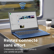 Lenovo IdeaPad Slim 3 Chromebook 14M868 - Portátil 14'' FHD (MediaTek Kompanio 520, RAM 4GB, SSD 64GB, GPU Arm Mali-G52 2EE MC2, Chrome OS) Teclado AZERTY Francés - Azul