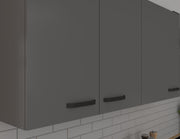 Cocina Nessa 220 + 120 cm Gris Antracita Mueble de cocina Bloque de cocina Cocina equipada