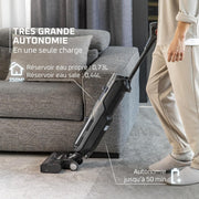 Aspirador escoba friegasuelos inalámbrico Rowenta X-Clean 4, aspiración y fregado potente, inteligente, 50 min de autonomía, autolimpieza GZ5037WO, negro
