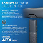 Bestway APX365 Winterfestes Frame Pool Set, Sandfilteranlage, 549 x 274 x 132 cm, 16.477 L, Stahlrahmen, Polar-Shield, Dunkle Marmor-Optik, Sicherheitsleiter, Abdeckplane, Werkzeugloser Aufbau, DEKRA