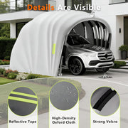 Cochera semiautomática de acero inoxidable, marquesina plegable para exteriores, garaje móvil para exteriores, L 5,5 m x A 2,5 m x Al 2,3 m / L 5,9 m x A 2,7 m x Al 2,45 m (Gris) (5,9 x 2,7 x 2,45 m)