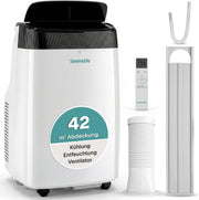 Aire acondicionado portátil SereneLife de 4 kW y 9000 BTU – Unidad de aire acondicionado silenciosa de 52 dB para dormitorios de hasta 20 m², enfriamiento agradable en días calurosos, con deshumidificador, ventilador y control remoto