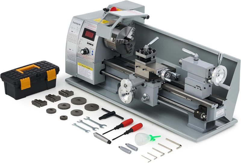 Torno de metal CREWORKS 750W, torno de sobremesa de 8x16 pulgadas, 210x400MM, torno para metal, 2500 RPM, mini torno de metal para mecanizado (8 x 16 pulgadas)