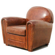 Pasargad Home Sillón Club París de Cuero Genuino, Marrón
