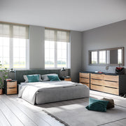 Cómoda Vicco Ruben, Roble dorado/Antracita, 48x77,6 cm con cajones