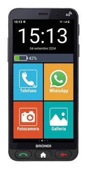 Teléfono móvil para mayores BRONDI True Friend 4G Negro con control remoto y sensor de caídas - MEJOR