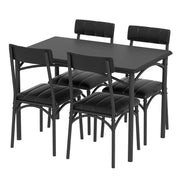 Juego de comedor rectangular para 4 personas con sillas tapizadas