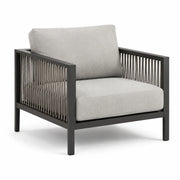 Sillón de jardín de aluminio con cuerda trenzada gris