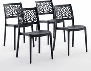 Sillas Flora de resina con fibra de vidrio (4, Antracita)
