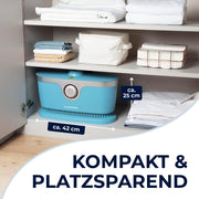 Plancha de camisas automática CLEANmaxx con accesorio para pantalones | Plancha para camisas, blusas y pantalones, más delicada que la secadora y la plancha | Secado y sin arrugas en minutos [azul claro]