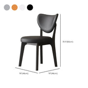 Silla de comedor sin brazos estilo wingback de piel sintética moderna