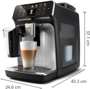 Cafetera superautomática Philips Serie 5500 – Sistema de leche LatteGo, 20 especialidades de café frías y calientes, 40% más silenciosa con SilentBrew, QuickStart, gris (EP5544/50)