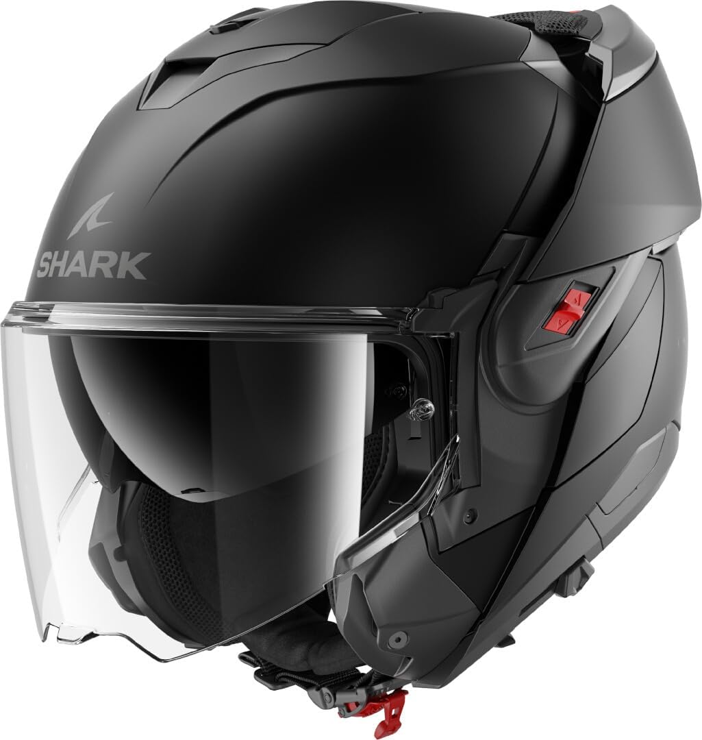 Shark, Casco de moto modular OXO Blank Negro Mate KMA