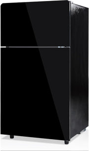 Refrigerador con congelador Merax, combinación frigorífico-congelador, frigorífico pequeño con 51L y congelador de 21L, silencioso, LED, estantes de vidrio, cajón para verduras, estantes en la puerta, para cocina, sala de estar, oficina, negro